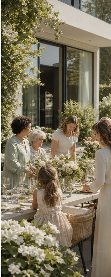A relaxed Mother's Day lunch in a garden setting