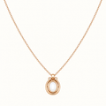 Fortune Stone Pendant Necklace — Vintage Gold — White Shell — D0744-1