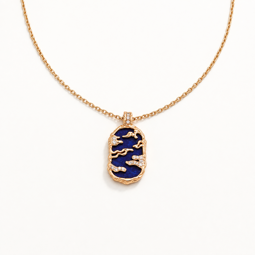 Fuyao Pendant Necklace — Chain Necklace — Lapis Lazuli — D0759-3
