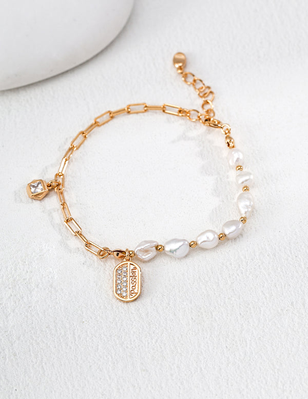 Square Halo Pearl Lumiere Bracelet