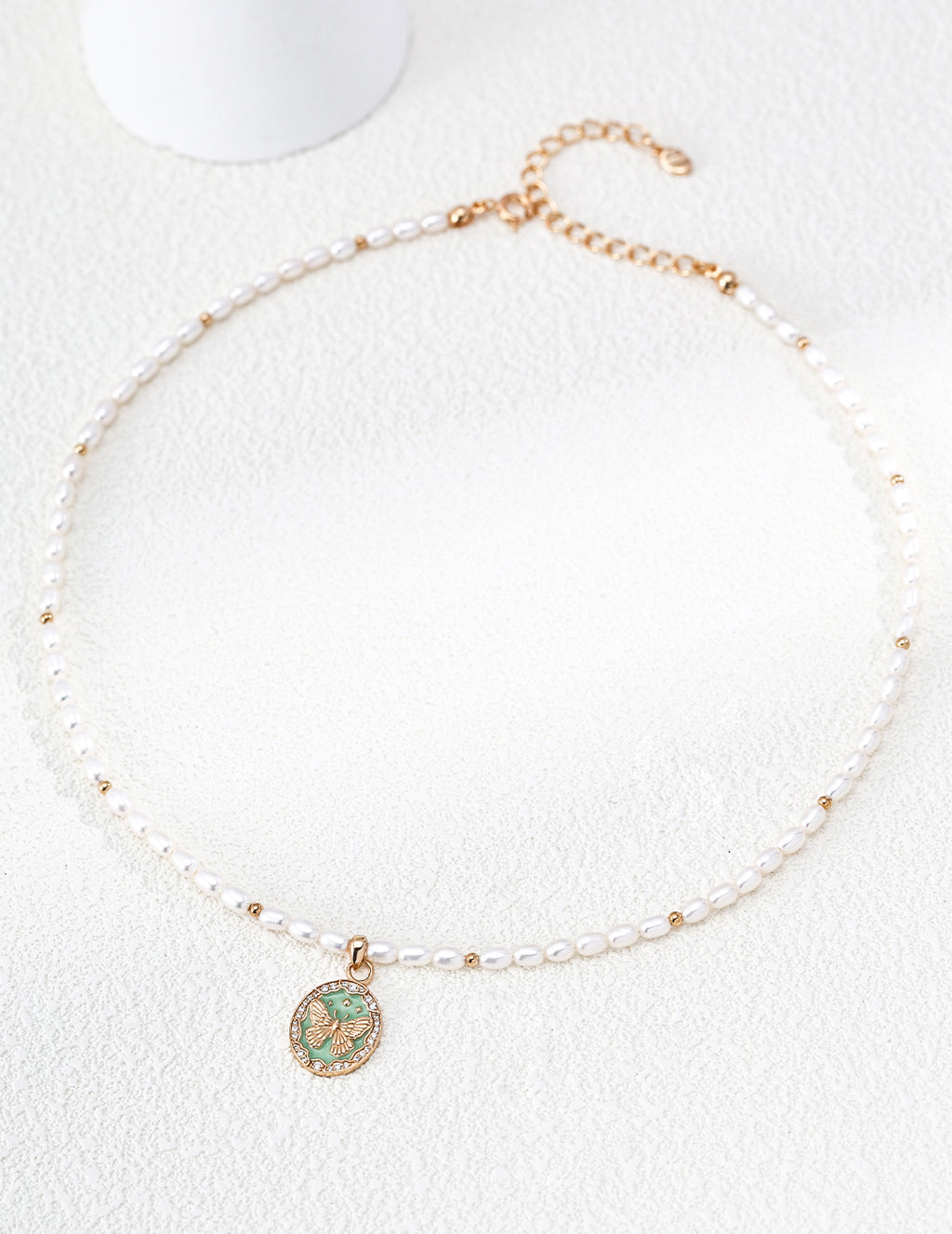 【Lucky Four-Leaf】Butterfly Series Pearl & Zirconia Necklace - image 2
