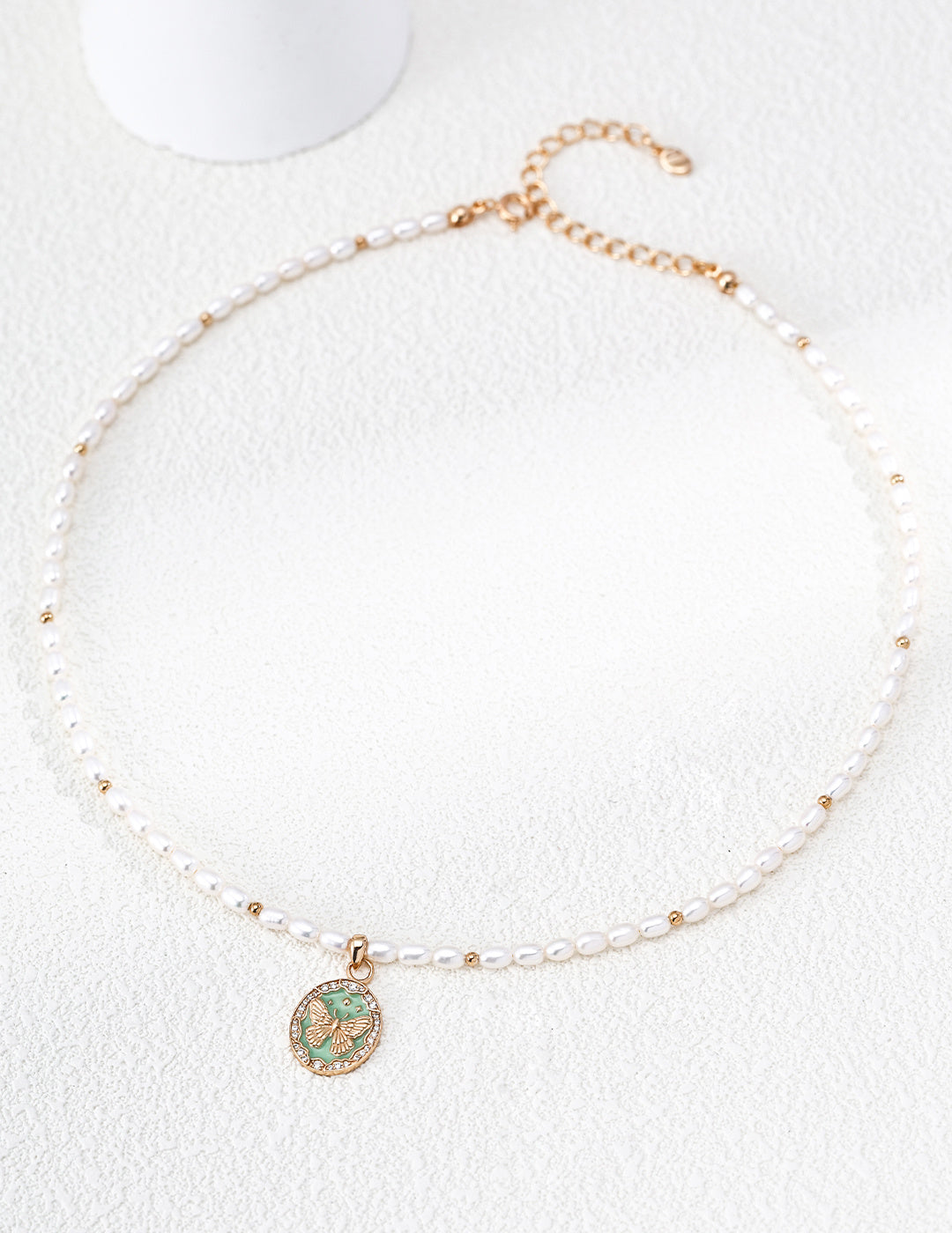【Lucky Four-Leaf】Butterfly Series Pearl & Zirconia Necklace - image 2