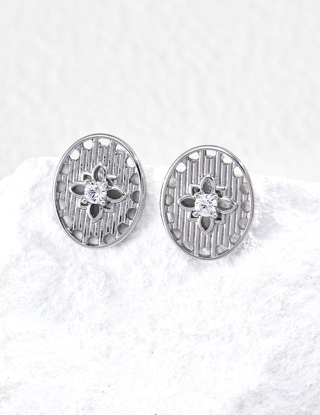Moonlight Series Hollow Zirconia Stud Earrings - image 2