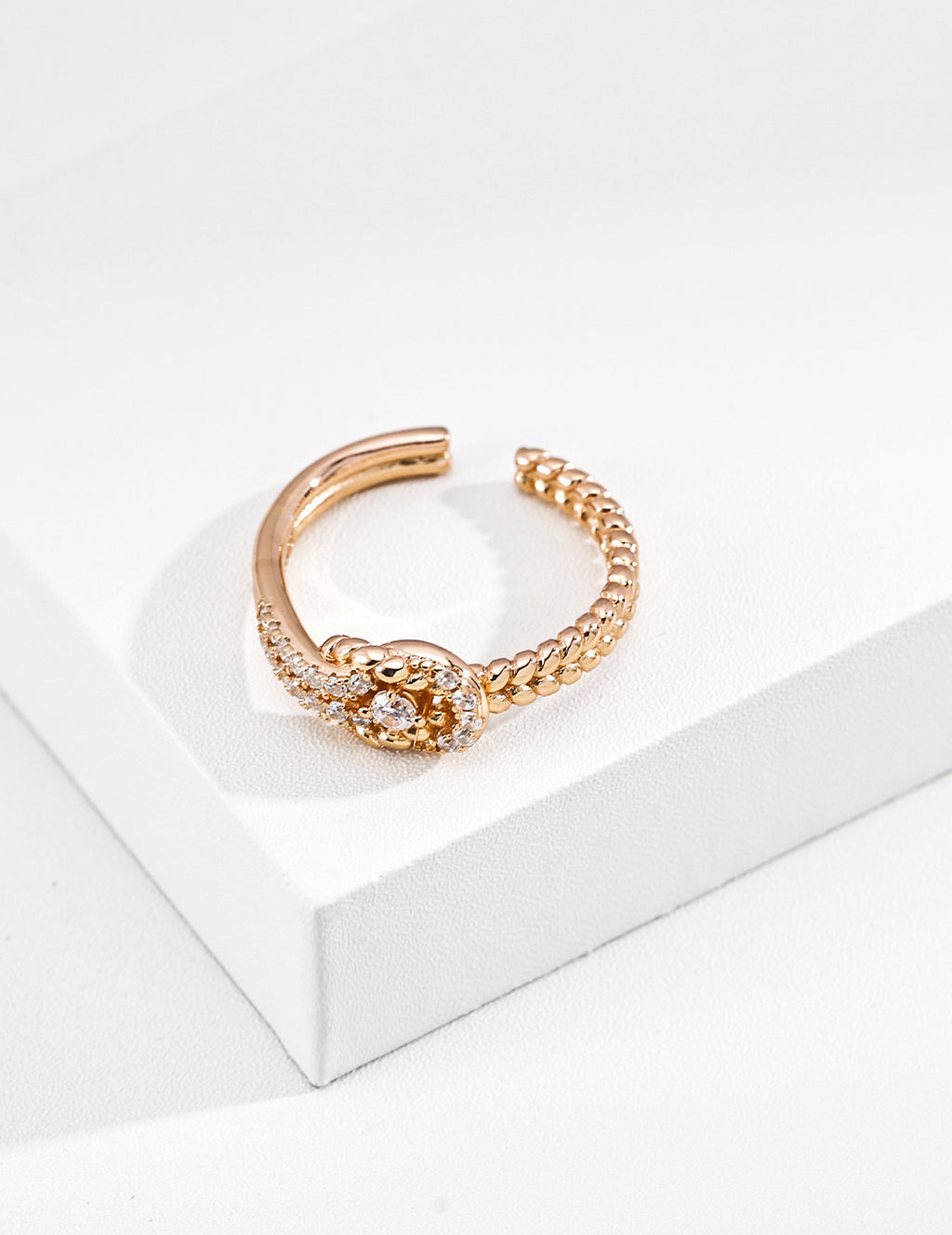 Fortune Knot Zirconia Ring