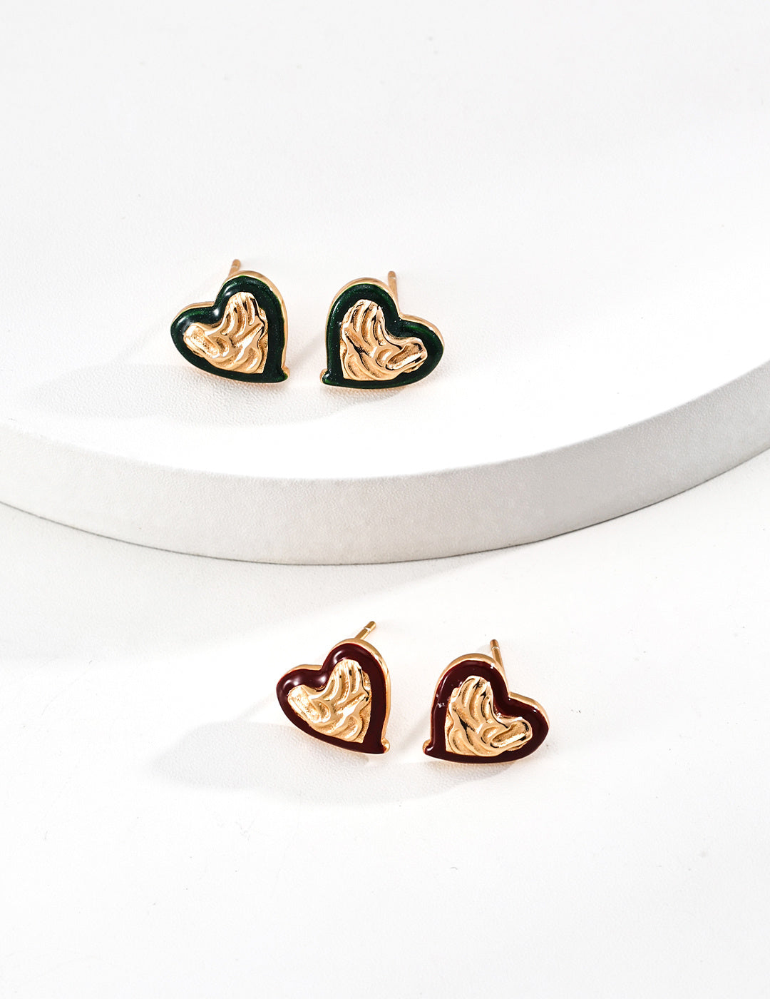 【Heart's Blessing】French-Style Enamel Stud Earrings - image 4