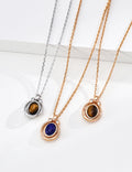 【Fortune Stone】Tiger's Eye / Lapis / Mother-of-Pearl Necklace