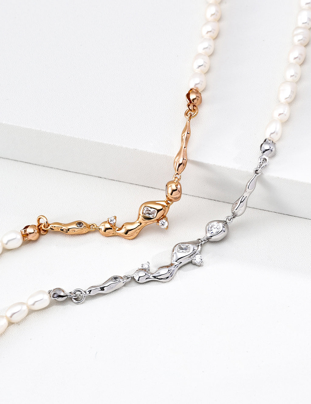 【Dreamy Milky Way】Pearl & Zirconia Necklace - image 4
