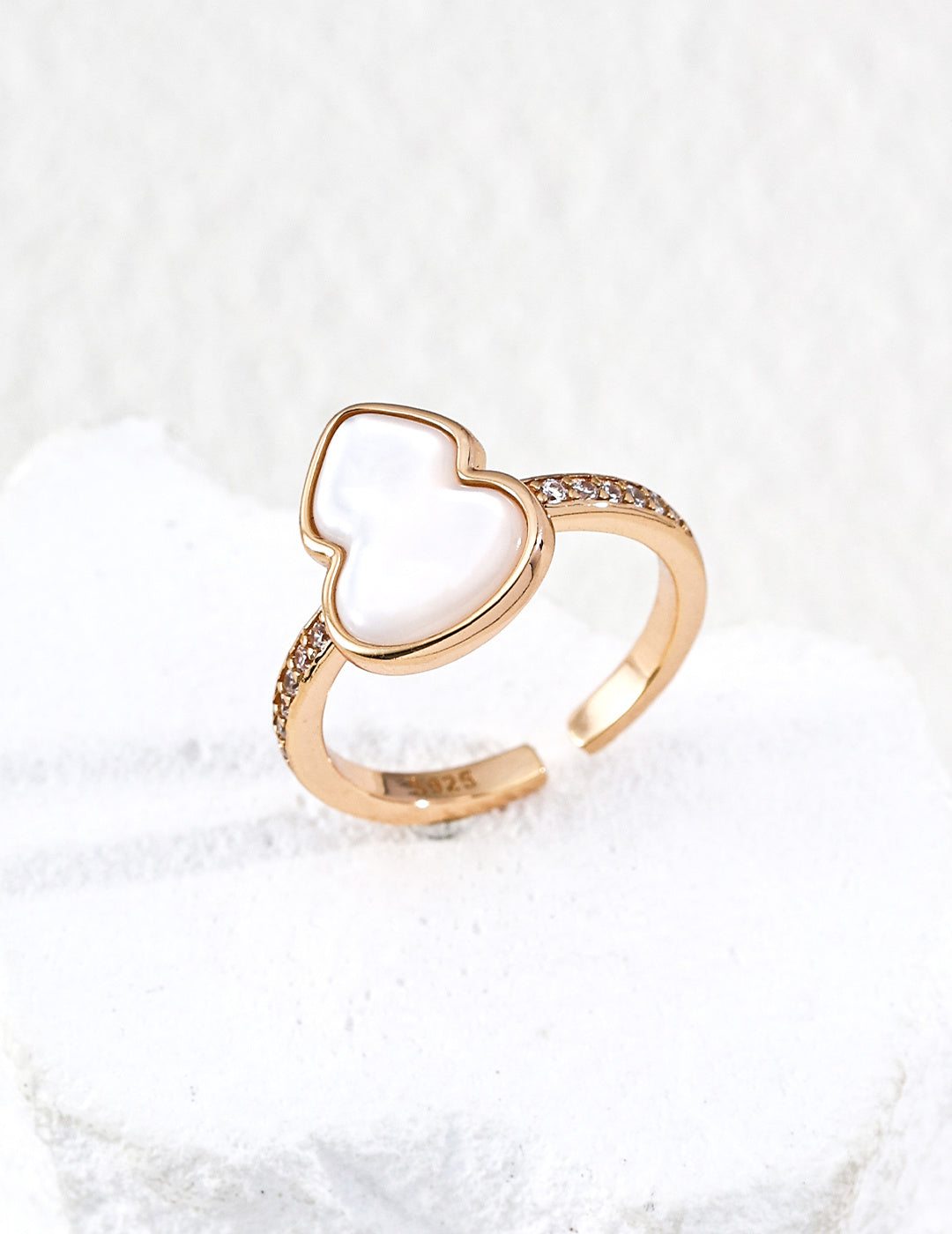 Fortune Gourd Tiger's Eye & Mother-of-Pearl Ring image 1