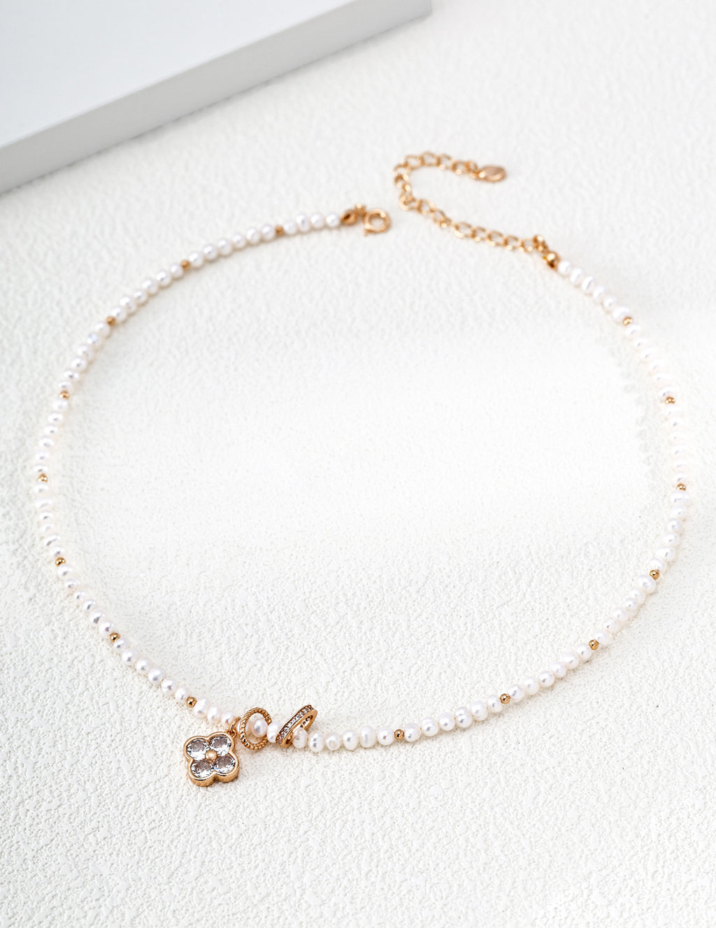 【Four Fortunes & Treasure】Natural Pearl & Zirconia Necklace - image 2