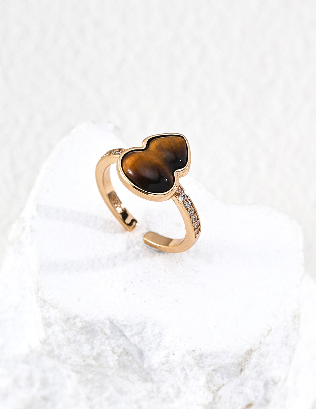 Fortune Gourd Tiger's Eye & Mother-of-Pearl Ring image 3
