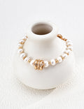 Vintage Gold Pearl Star Wheel Fortune Zirconia Bracelet
