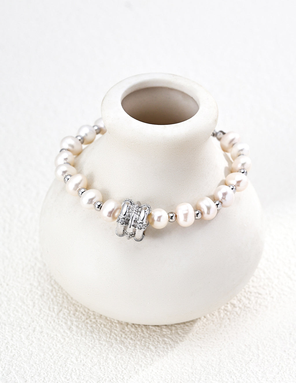 Vintage Gold Pearl Star Wheel Fortune Zirconia Bracelet - image 2