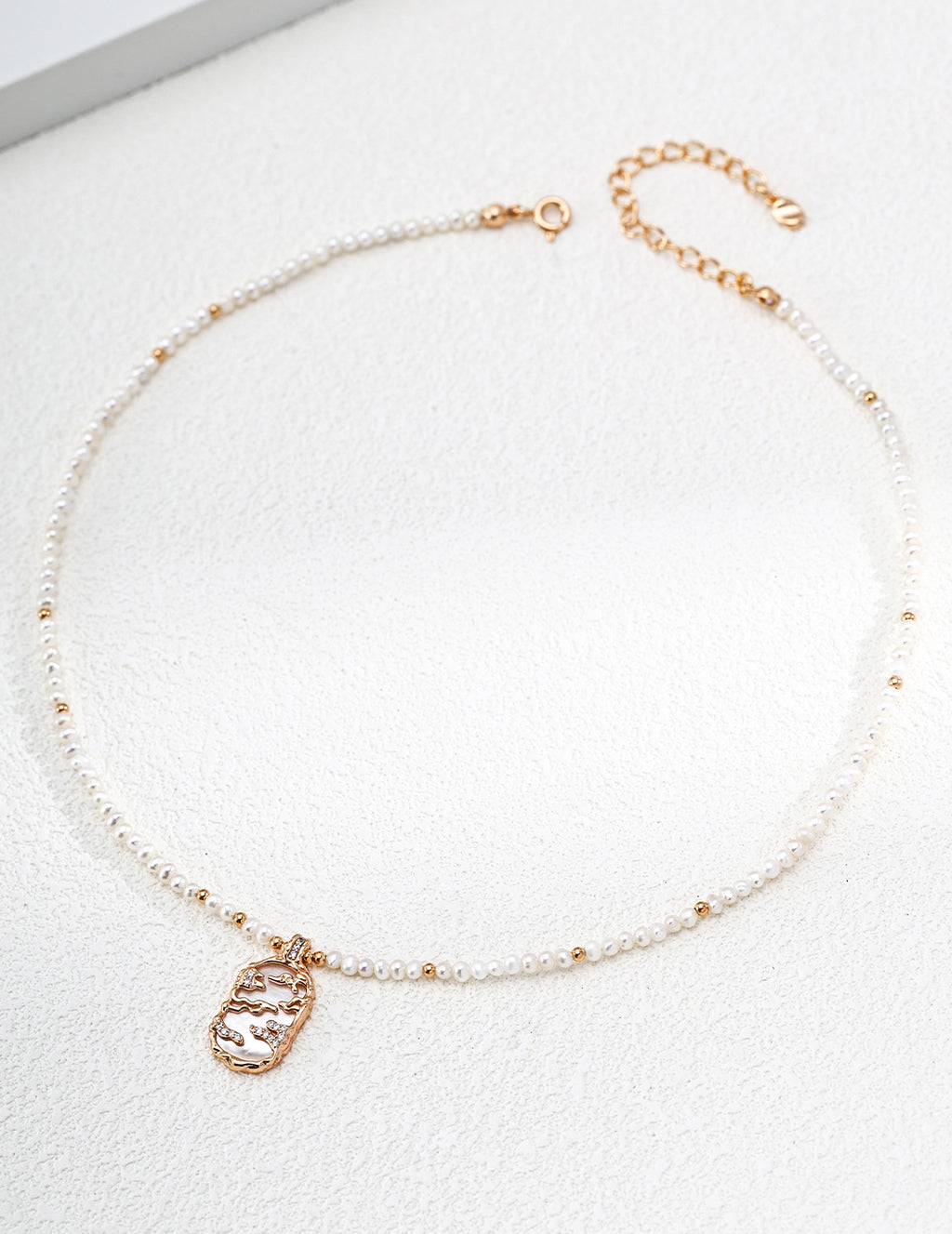Vintage Gold Rising Series Pearl, Lapis / Mother-of-Pearl Necklace