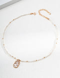 Vintage Gold Rising Series Pearl, Lapis / Mother-of-Pearl Necklace