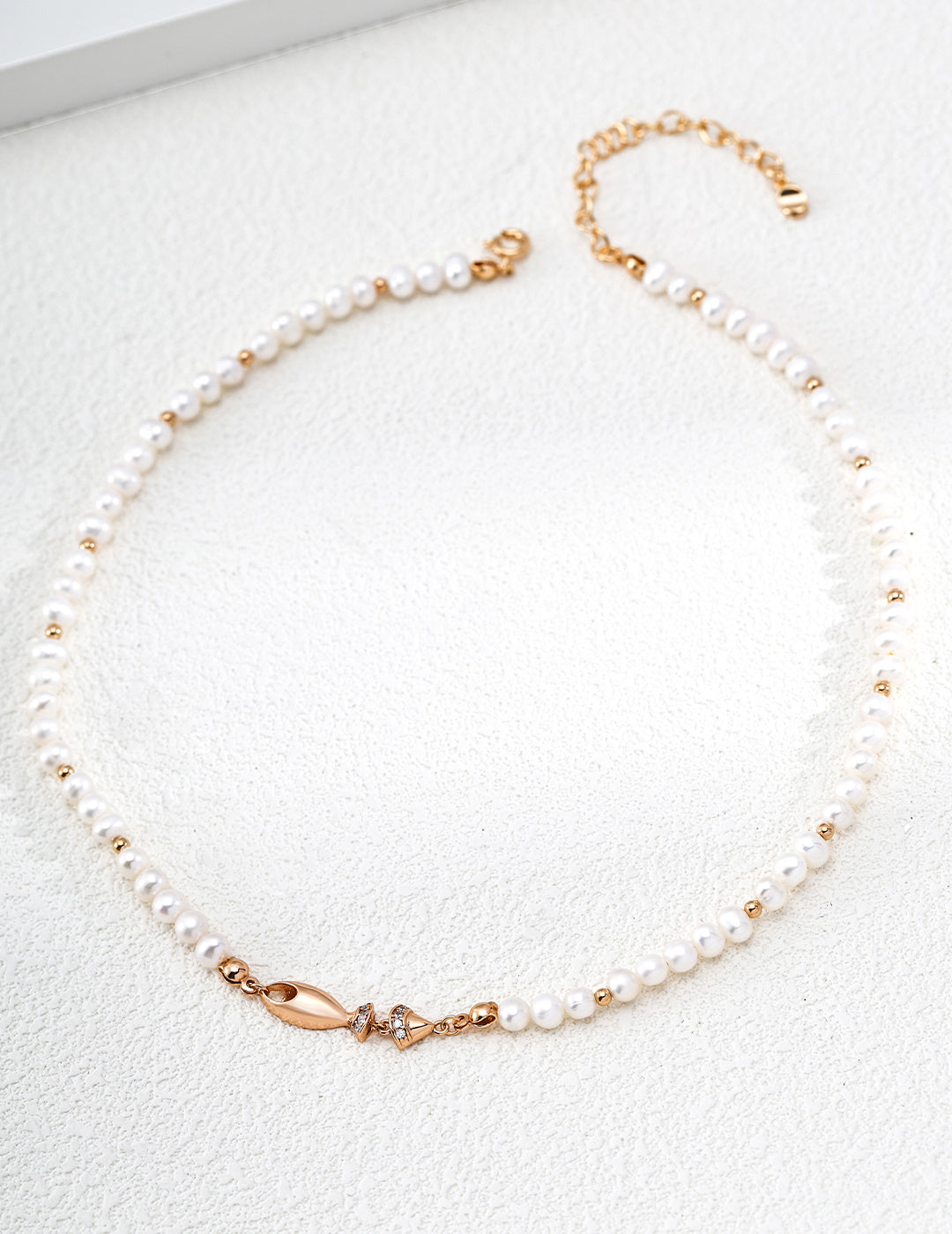 Natural Pearl & Zirconia Fish Necklace — Abundance Every Year