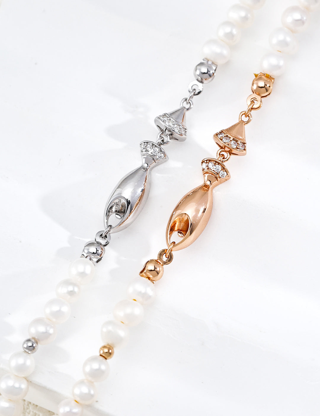 Natural Pearl & Zirconia Fish Necklace — Abundance Every Year - image 2