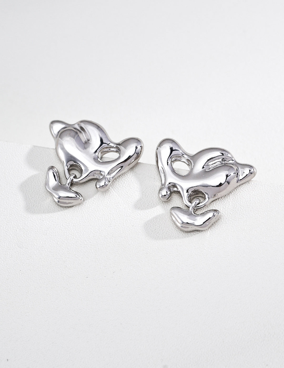Liquid Flow Series Sterling Silver Stud Earrings - image 2