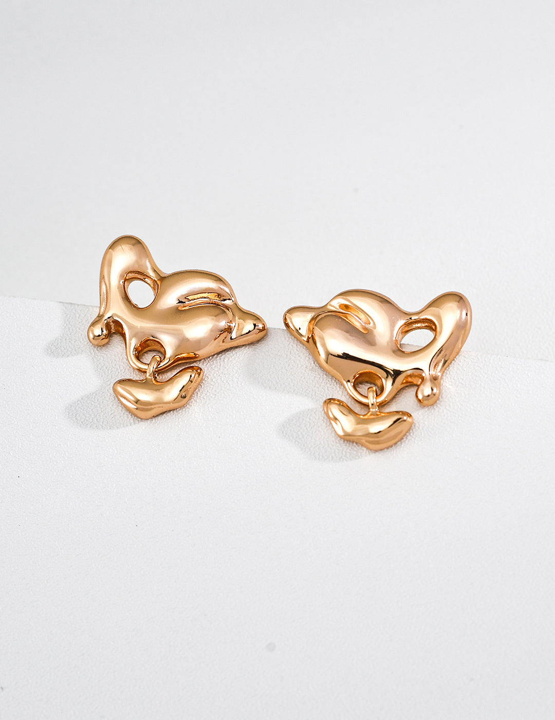 Liquid Flow Series Sterling Silver Stud Earrings