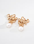 Liquid Flow Series Pearl Stud Earrings