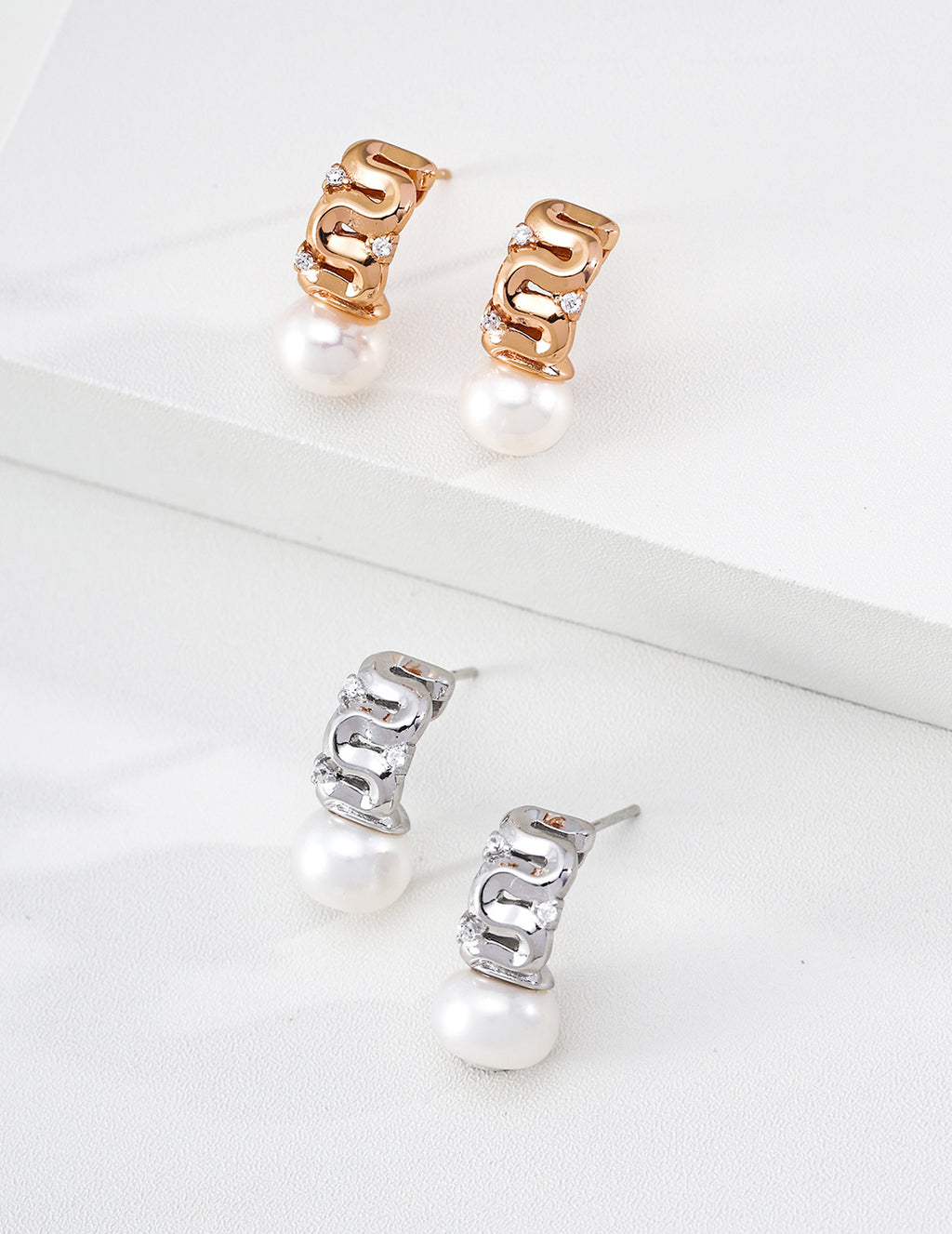 Galaxy Pearl & Zirconia Earrings image 4