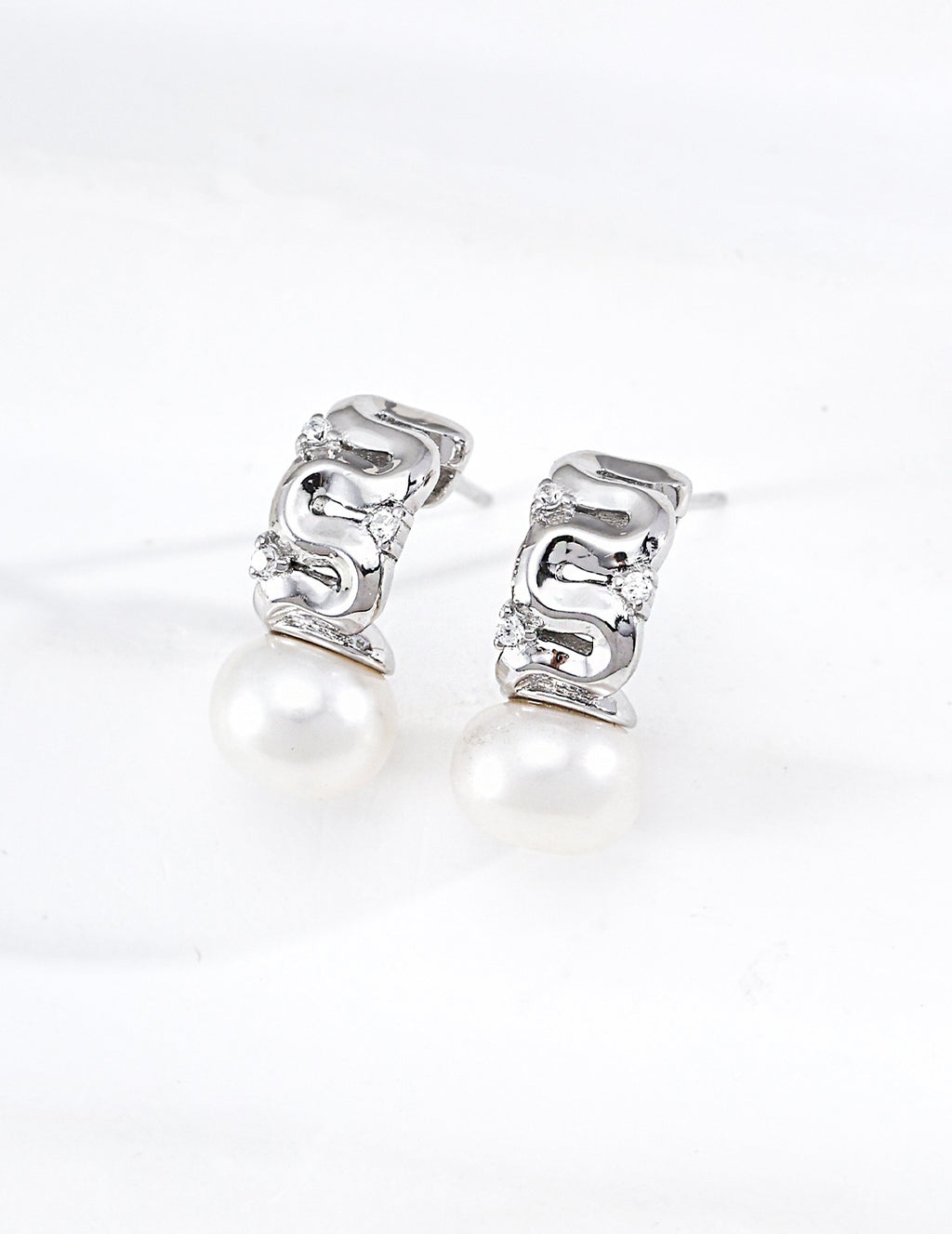 Galaxy Pearl & Zirconia Earrings image 2