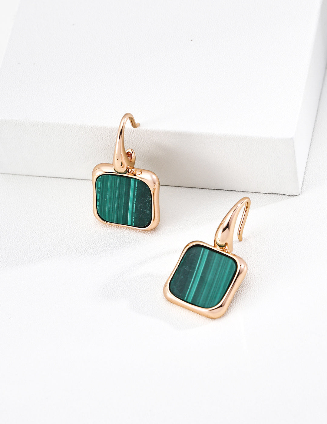 Minimalist Malachite Earrings image 4