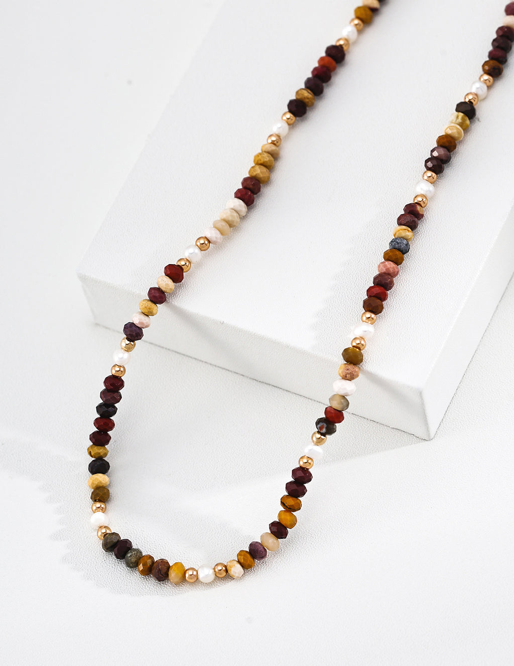 Yellow Stone & Pearl Necklace image 2