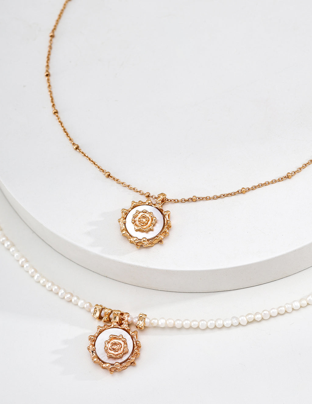 Solar Mother-of-Pearl & Pearl Necklace image 4