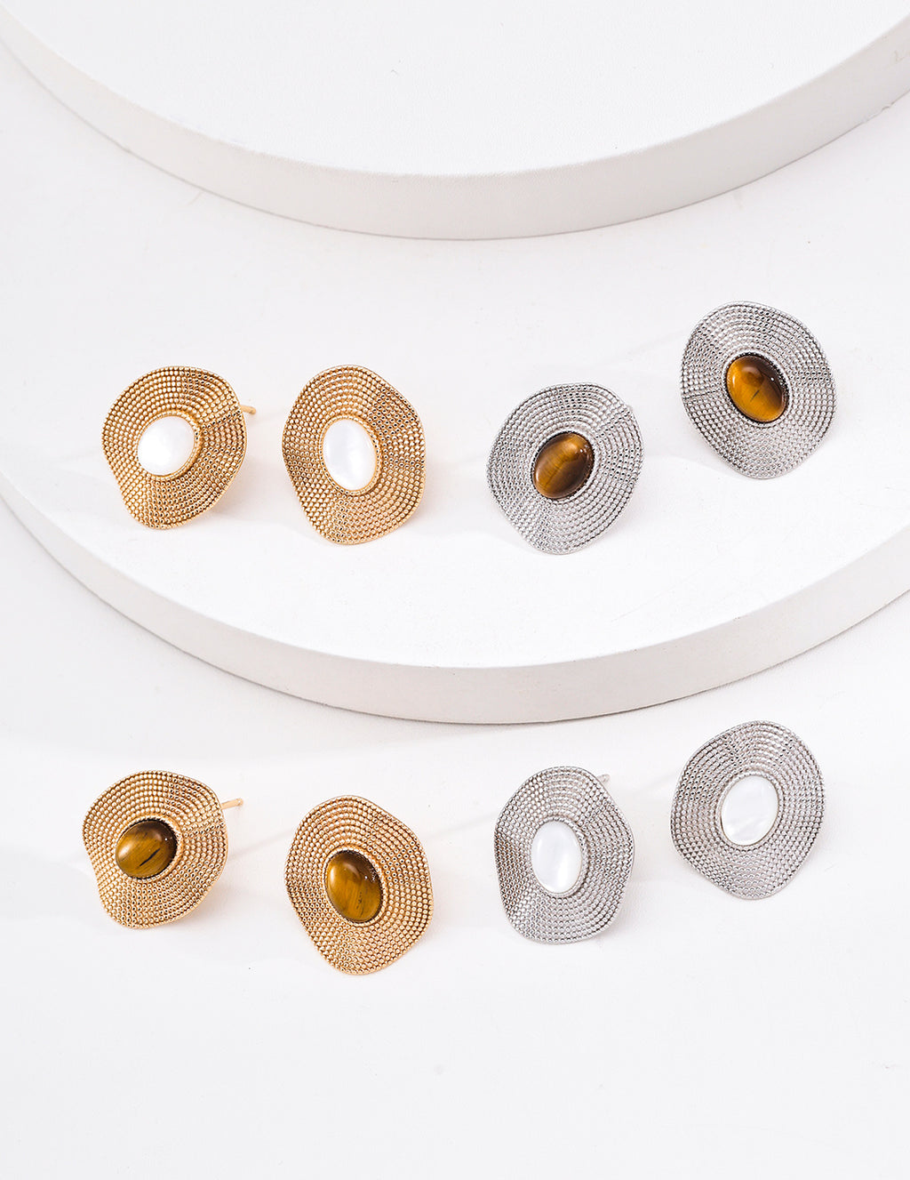 Tiger's Eye & Mother-of-Pearl Earrings image 7