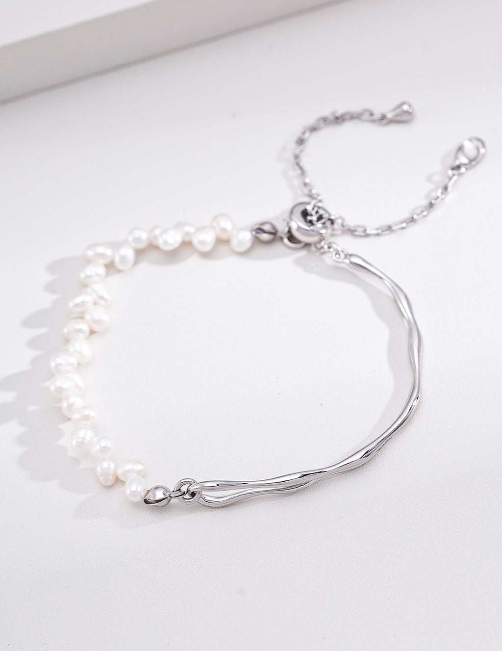 Delicate Pearl Chain Bracelet image 2