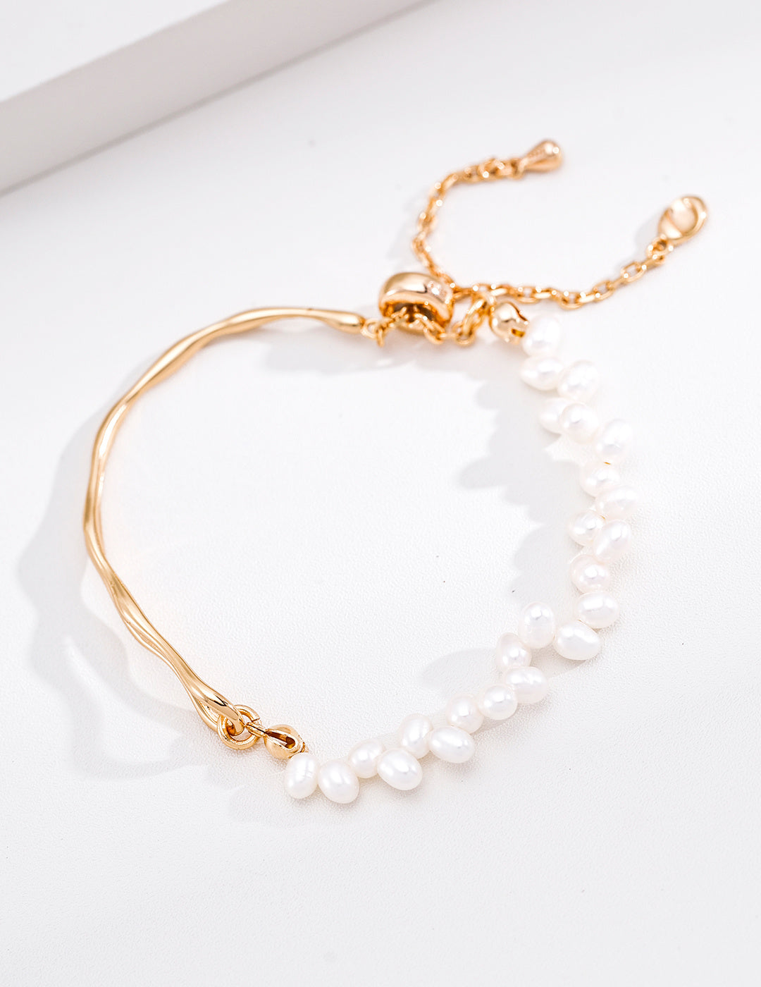 Delicate Pearl Chain Bracelet image 1