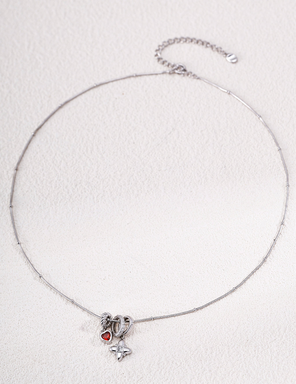 Layered Rhythm Zirconia Necklace image 2