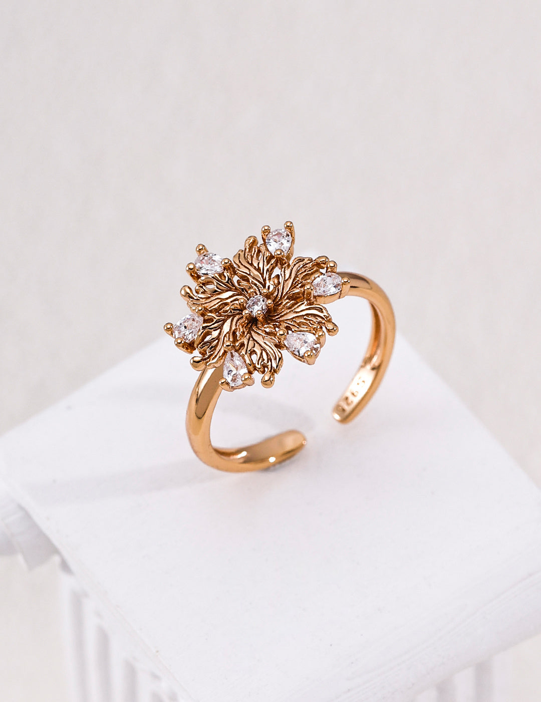 Six-Petal Lily Zirconia Ring image 2