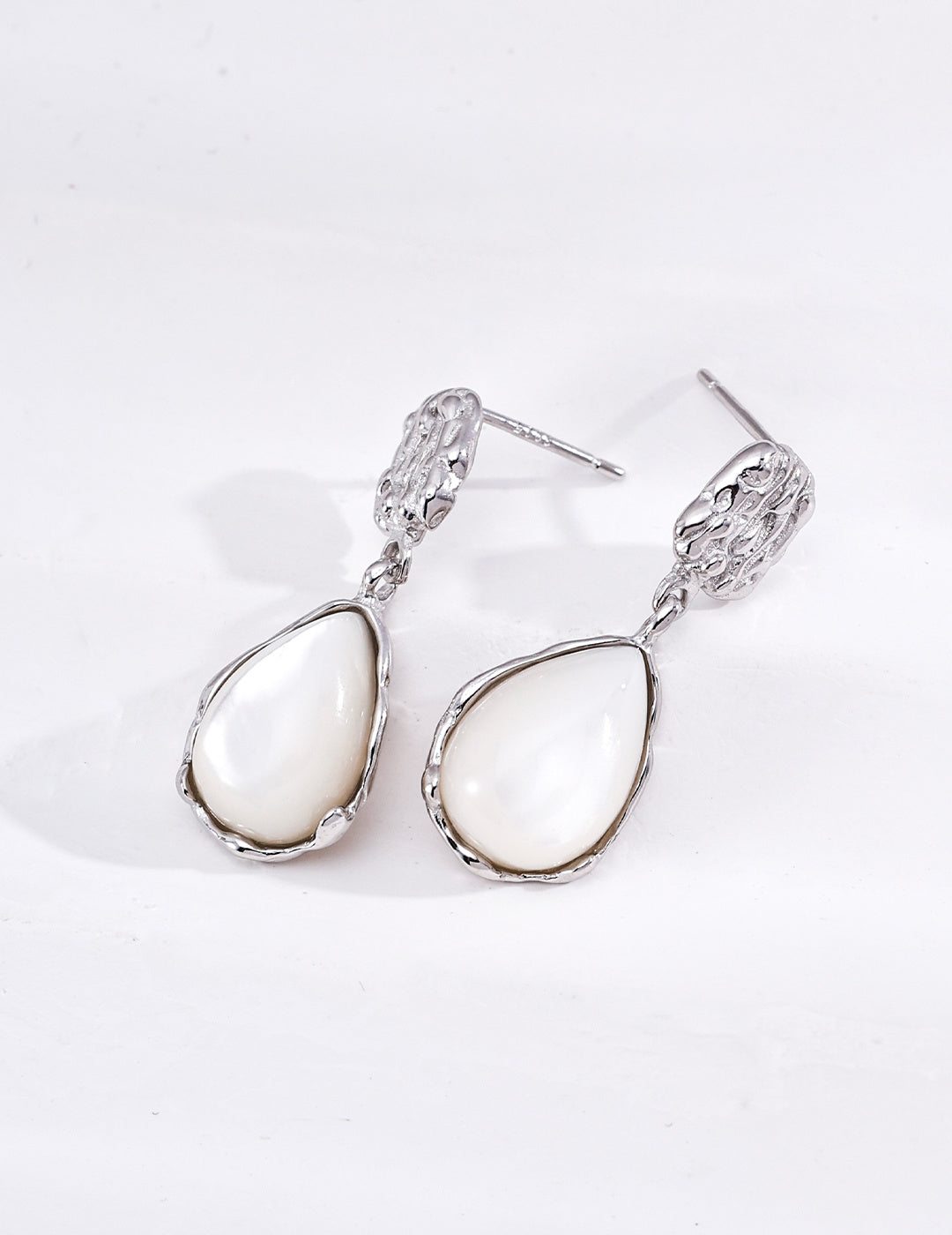 Carved Tiger's Eye & Mother-of-Pearl Earrings image 4