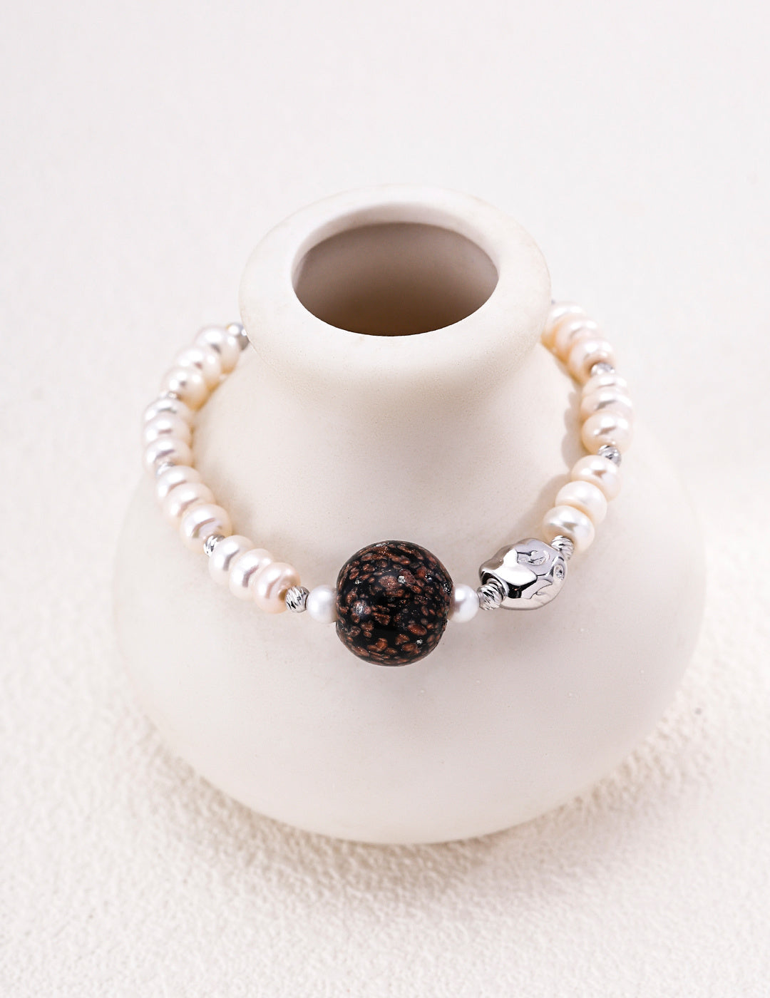 Pearl & Artisan Glass Statement Bracelet image 2