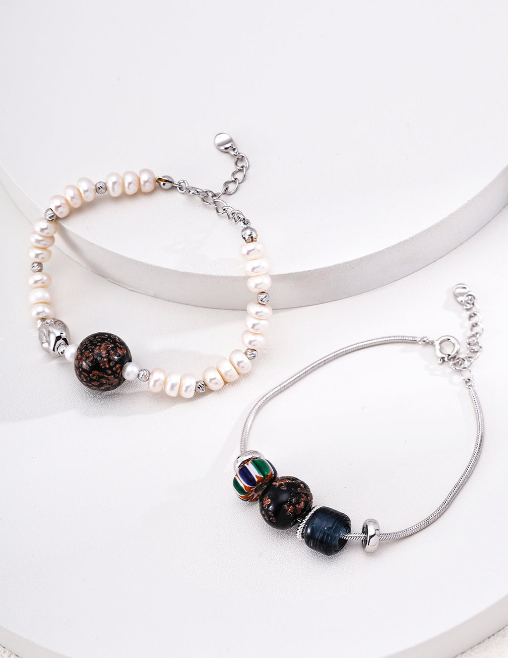 Pearl & Artisan Glass Statement Bracelet image 4