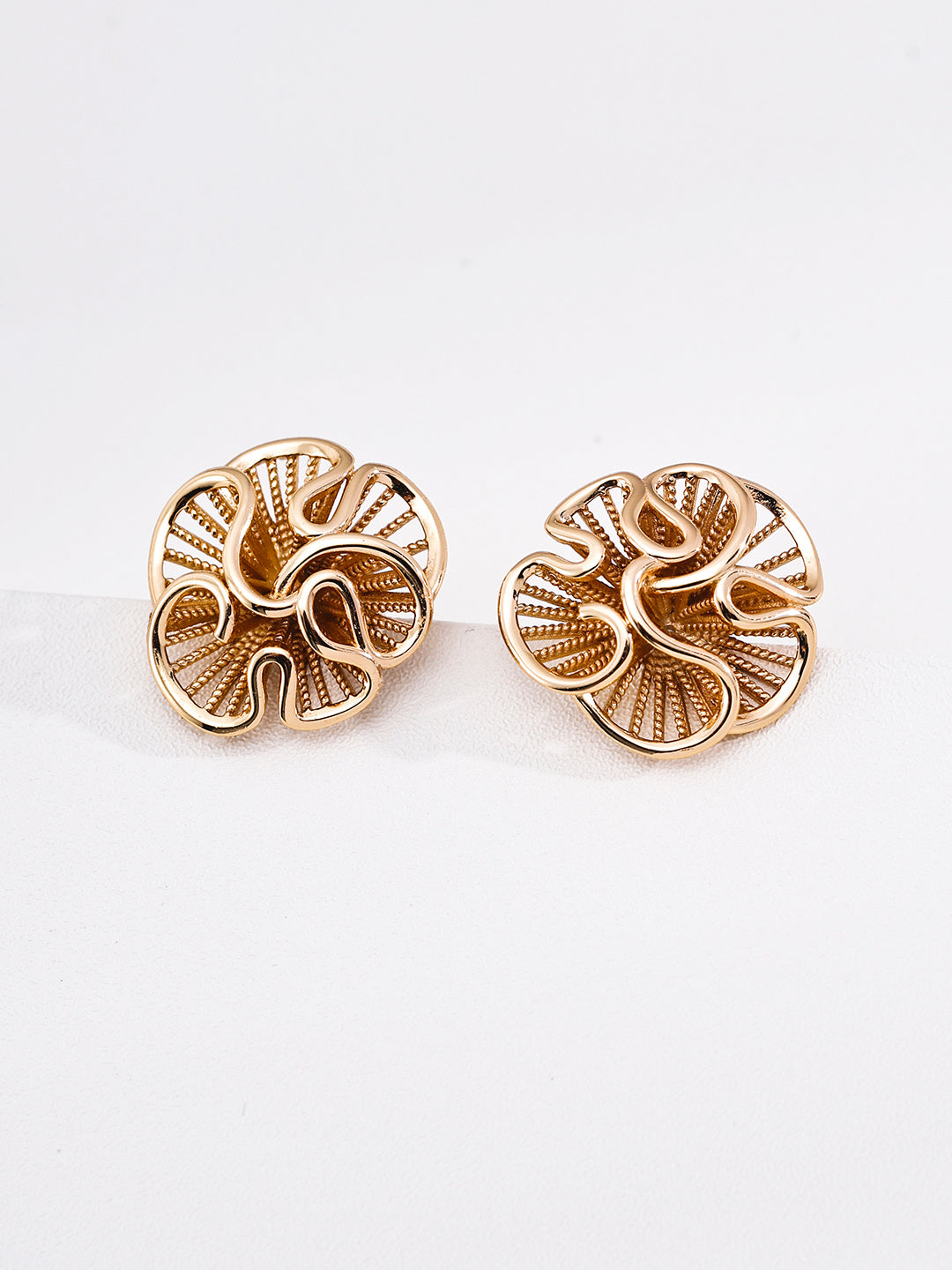 Sculpted Floral Stud Earrings image 1