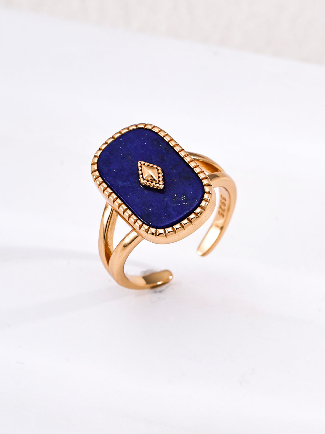 Lapis Lazuli & Mother-of-Pearl Signet Ring image 1
