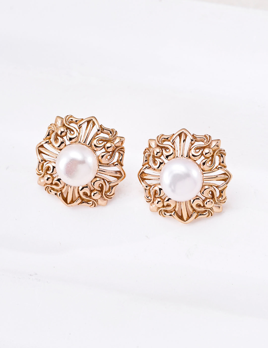 Modern Pearl Stud Earrings image 1