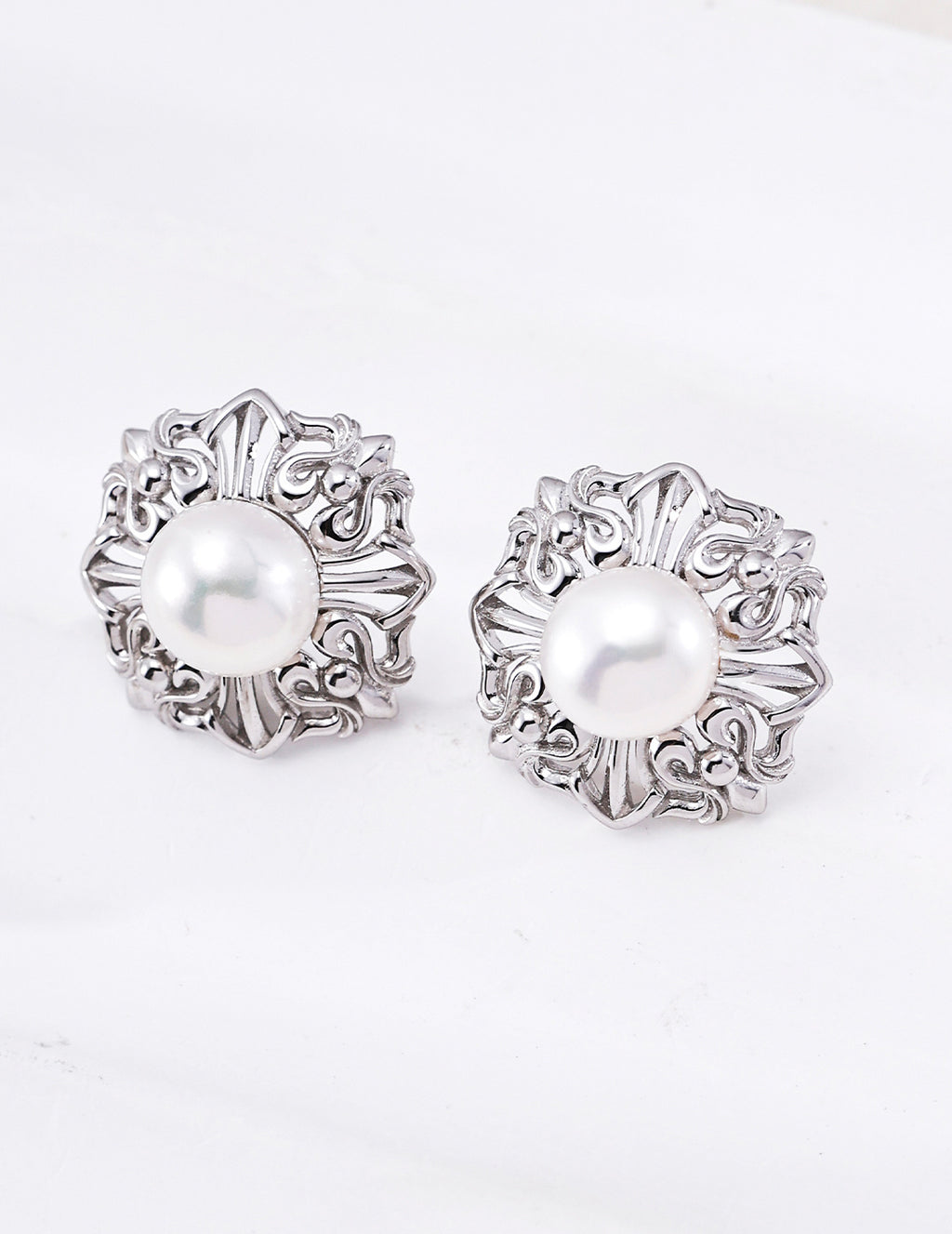Modern Pearl Stud Earrings image 2