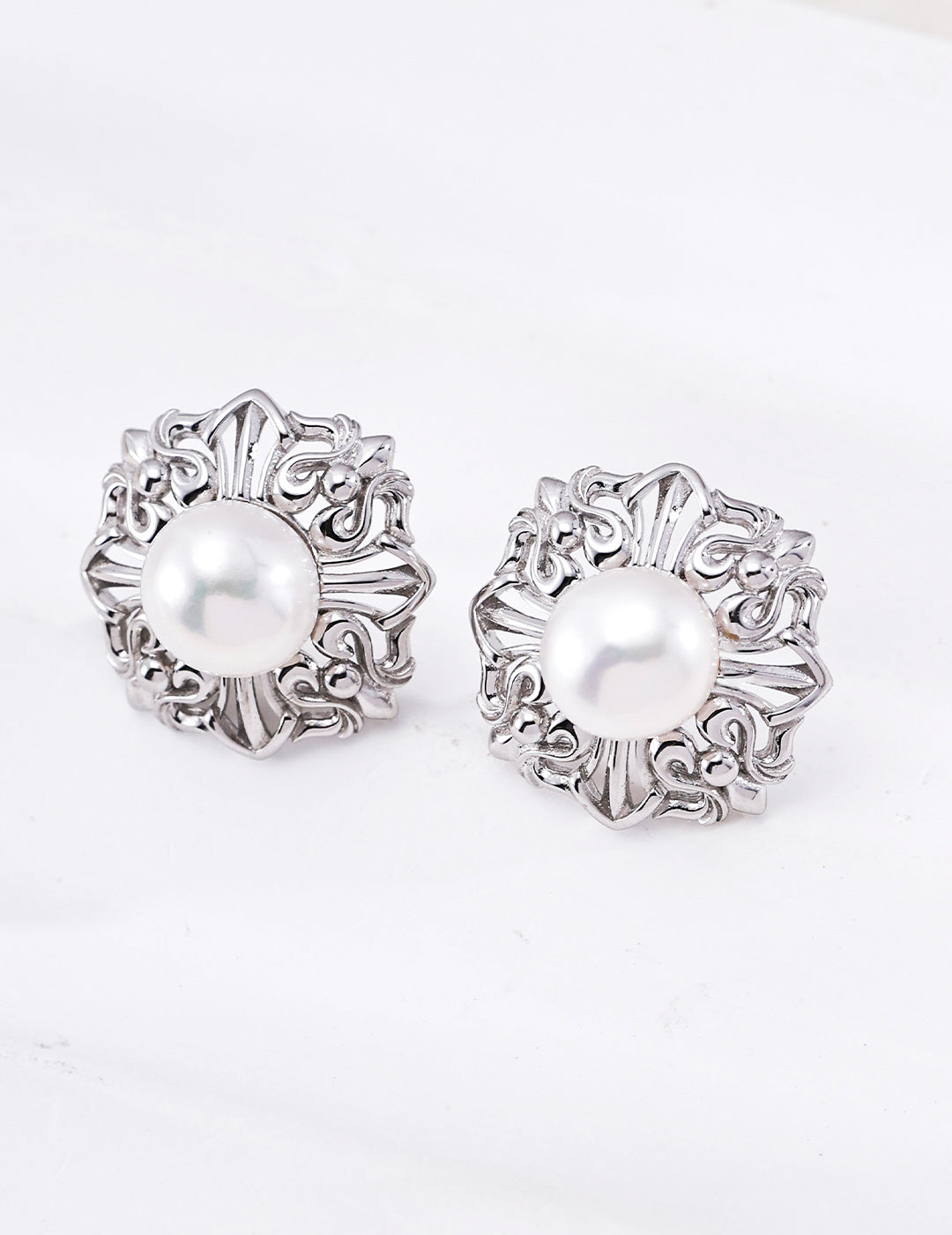Modern Pearl Stud Earrings image 2
