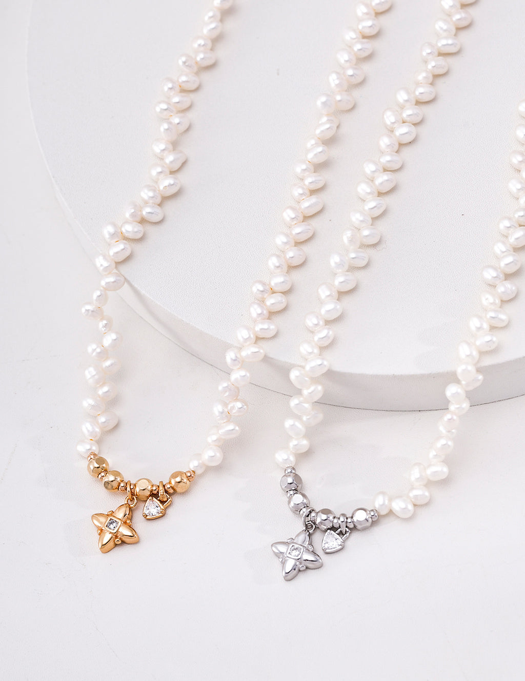 Delicate Pearl Station Necklace image 1