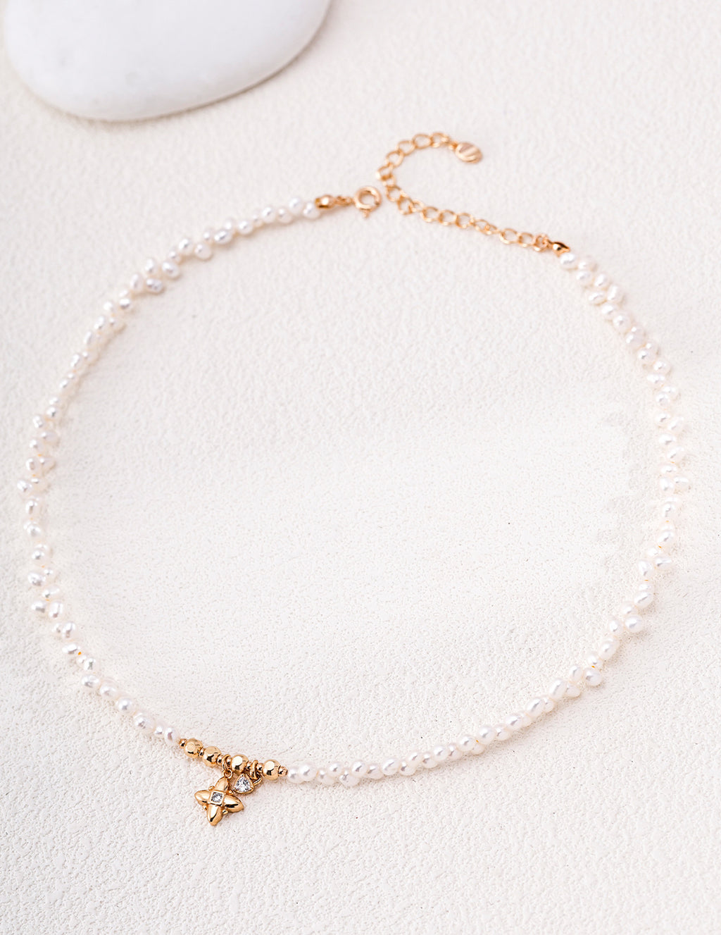 Delicate Pearl Station Necklace image 2