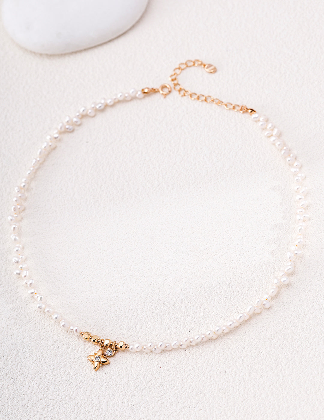 Delicate Pearl Station Necklace image 2