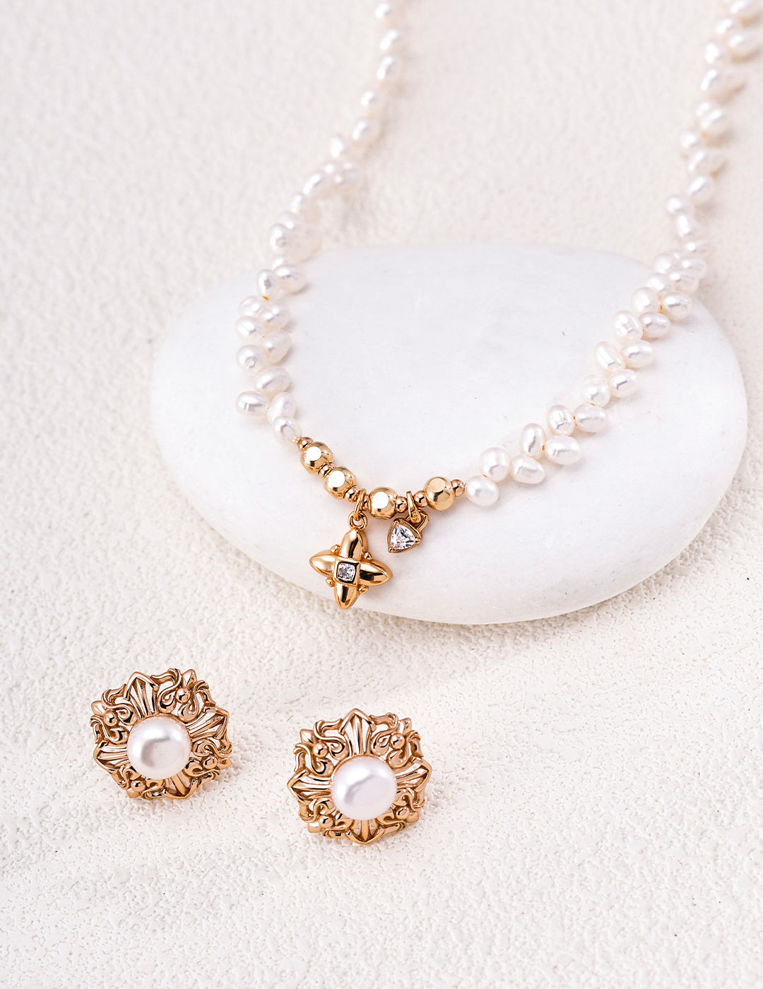 Delicate Pearl Station Necklace image 4