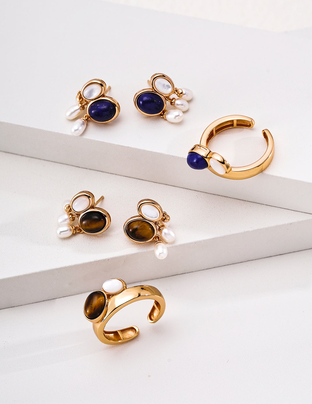 Lapis Lazuli & Tiger's Eye Gemstone Ring image 8