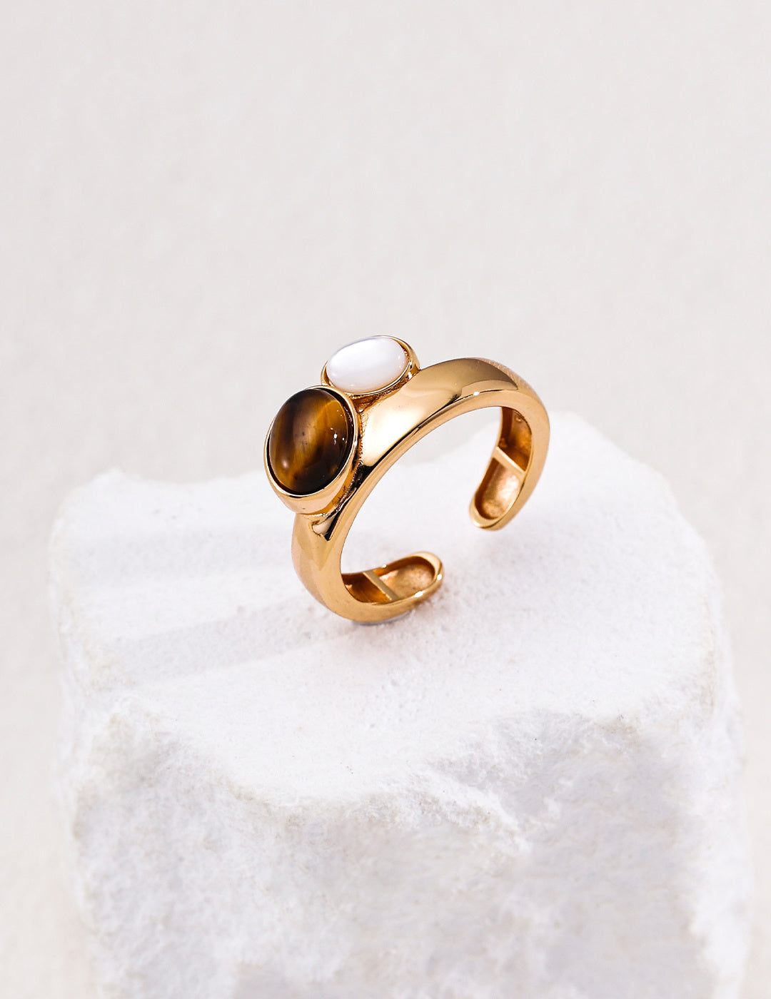 Lapis Lazuli & Tiger's Eye Gemstone Ring image 1