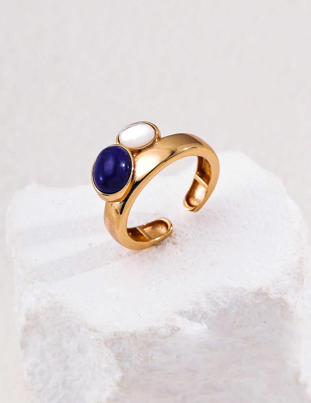 Lapis Lazuli & Tiger's Eye Gemstone Ring image 2