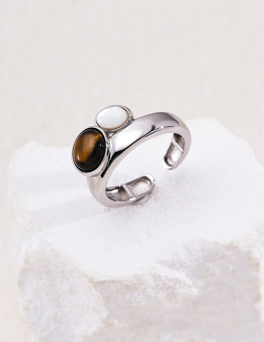 Lapis Lazuli & Tiger's Eye Gemstone Ring image 4