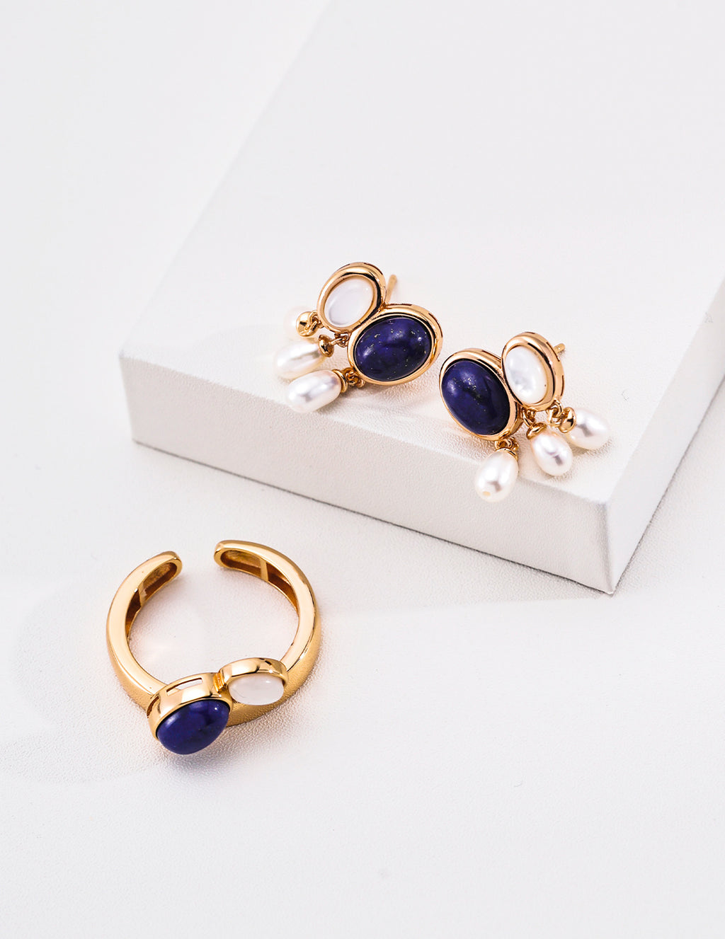 Lapis Lazuli & Tiger's Eye Pearl Earrings image 8